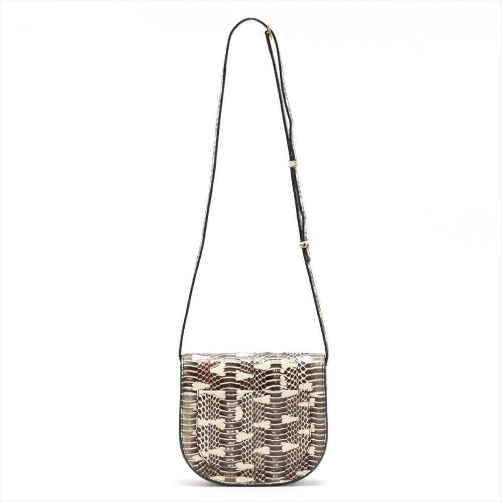 Celine Python Beige Brown Bag Shoulder Tan Trotter
